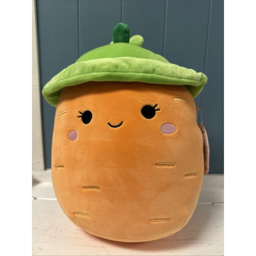 Squishmallow Easter 2025 Caroleena the Carrot Wearing a Bucket Hat NEW 12‎ inch